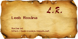 Leeb Roxána névjegykártya